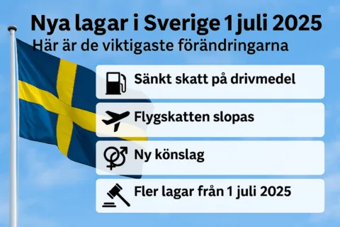 Från och med tisdag den 1 juli 2025 träder flera nya lagar i kraft i Sverige.