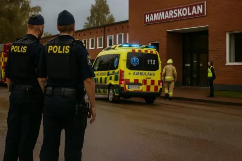 Polisövning på Hammarskolan