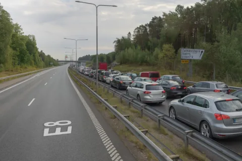 krock på E18 i Västerås