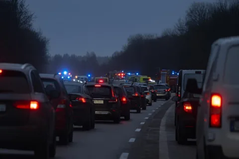 Kraftig trafikolycka på E18/E20 i Örebro orsakar totalstopp