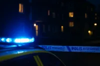 Explosion polisavspärrningar och blåljus
