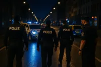 Polispatruller på nattlig insats