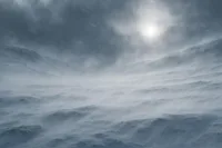 Snöstorm över kalfjäll