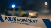 Avspärrad bostad i Ånge med polis