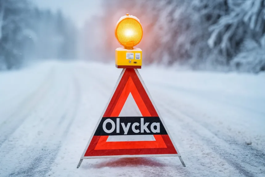 olycka i länsväg vinter