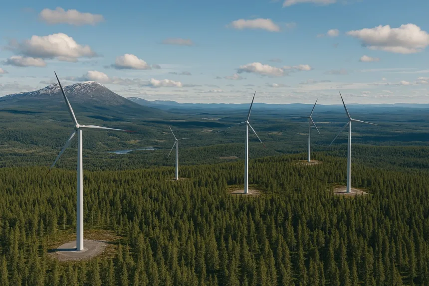 Vindkraftverk i norrländskt