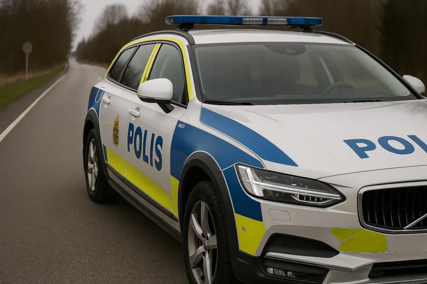 Polisbil i trafik med radarmätning