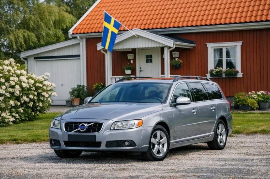 Volvo V70 parkerad