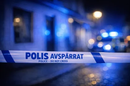 polisens vita och blå avspärrningsband